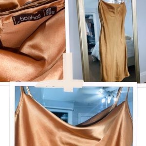 Satin Cowl neck slip dress